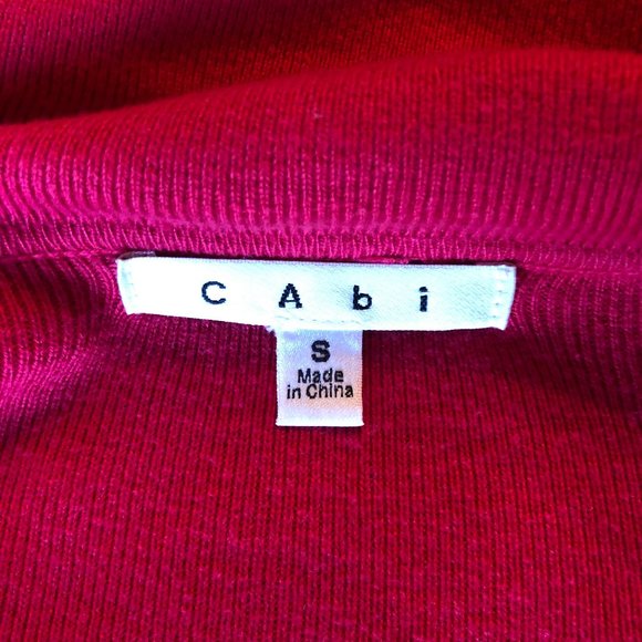 CAbi Red Asymmetrical Cardigan Sweater Zipper - Picture 4 of 5